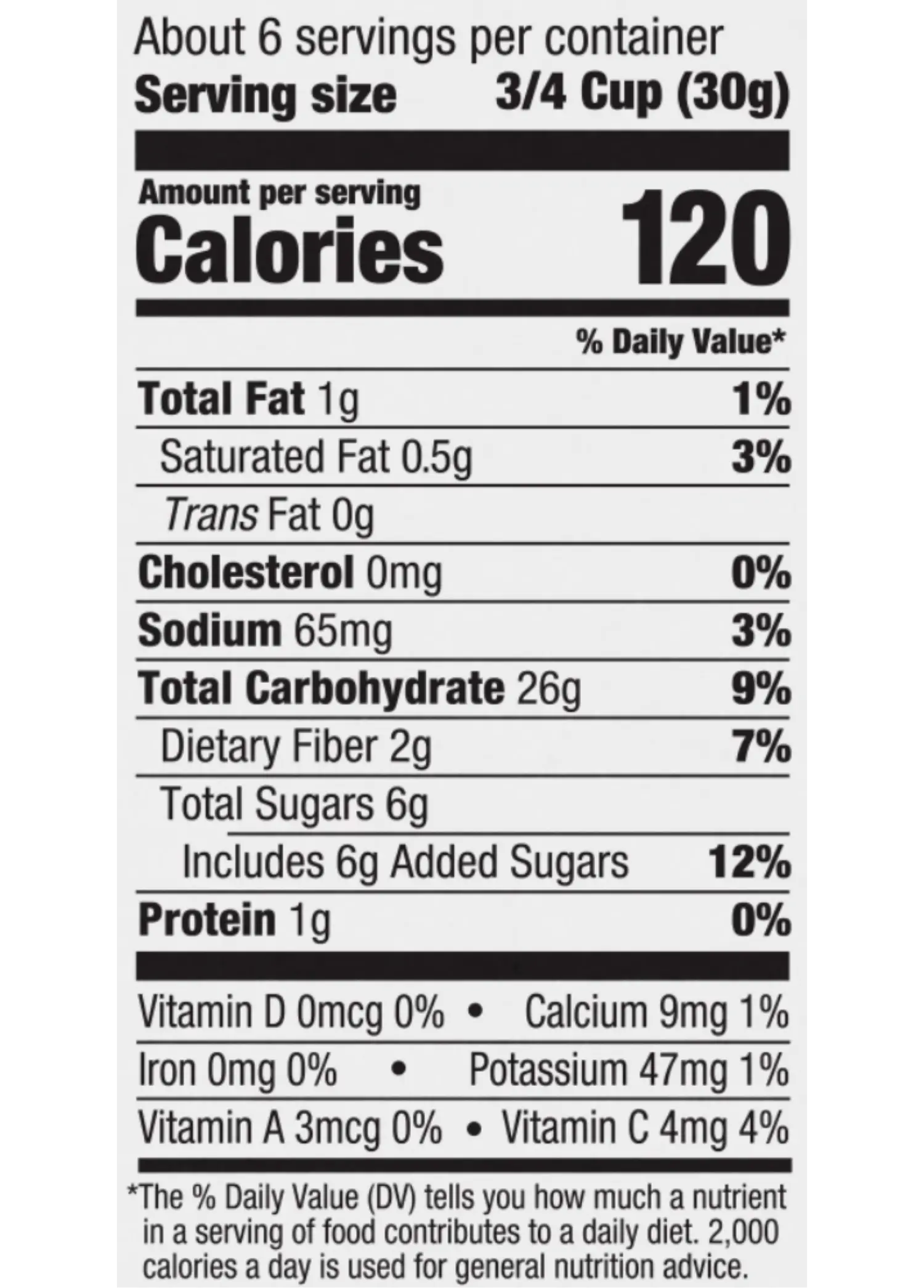 Nutrition Facts for Organic Cinnamon O's Cereal
