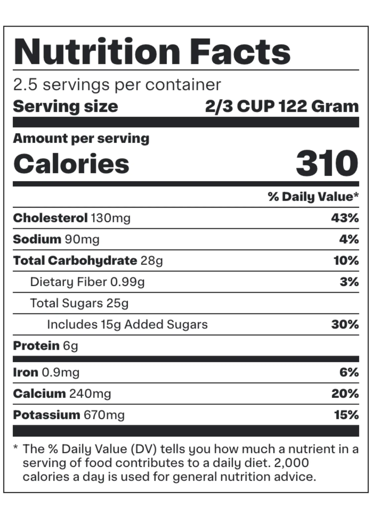 Nutrition Facts for Grass-Fed Coffee Ice Cream