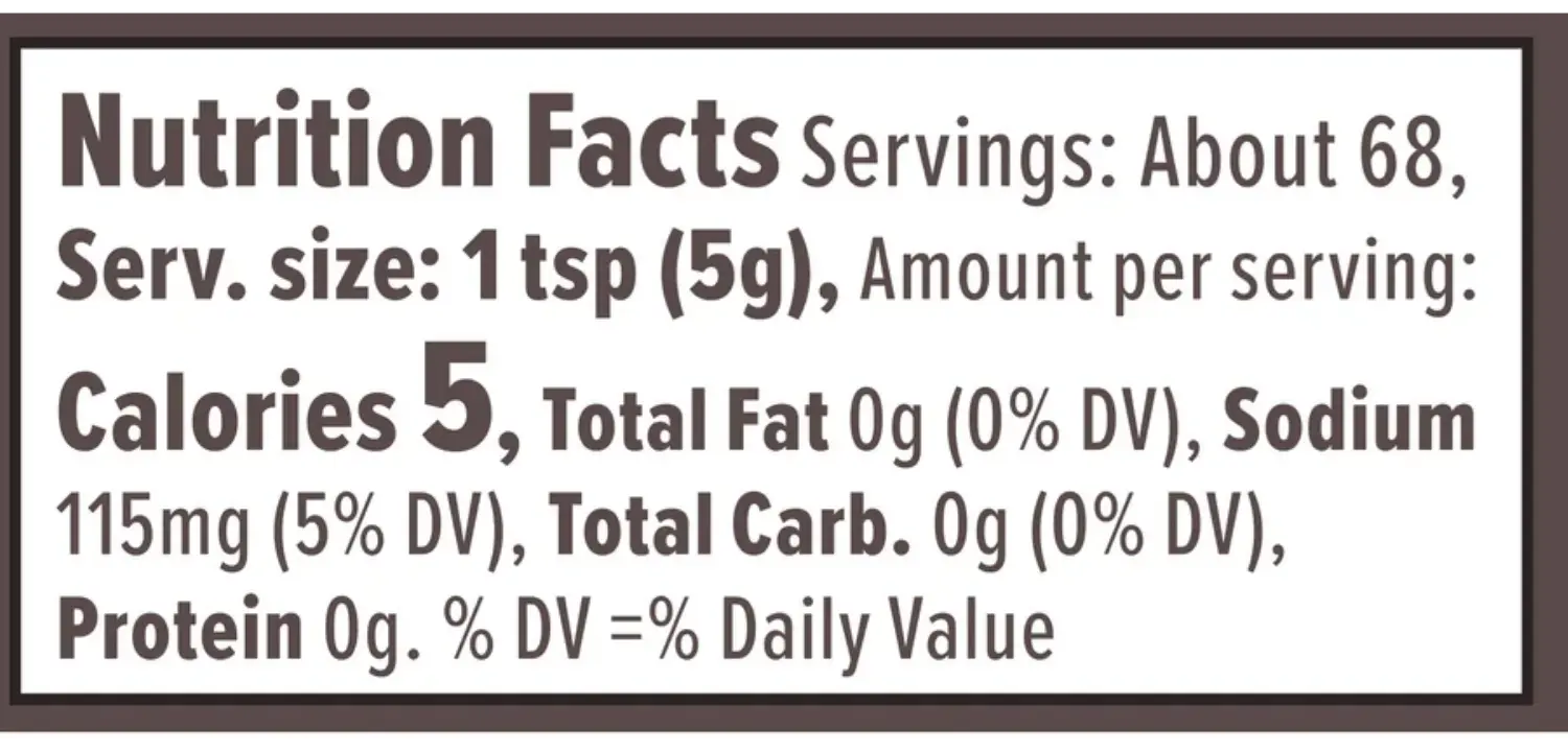 Nutrition Facts for Organic Dijon Mustard