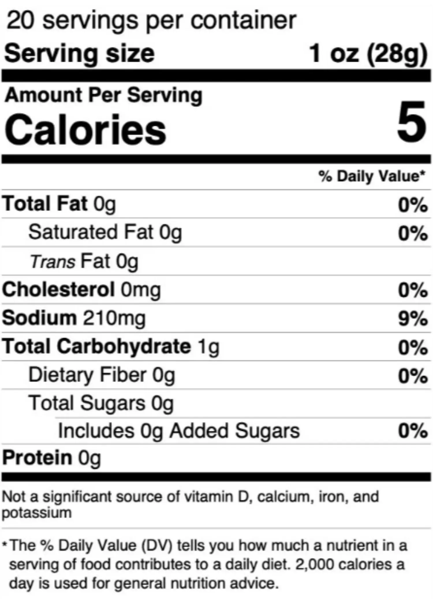 Nutrition Facts for Garlic Dill Pickles