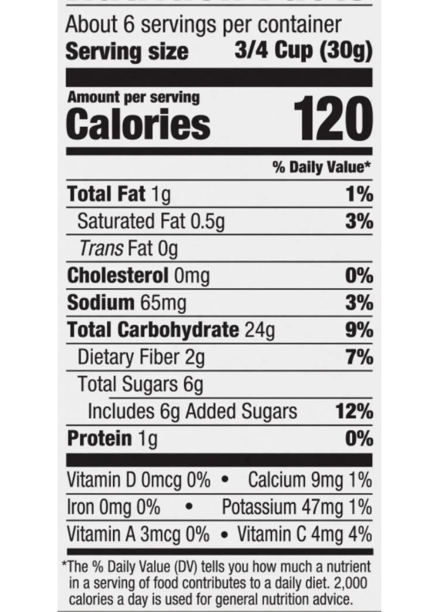 Nutrition Facts for Organic Honey O's Cereal