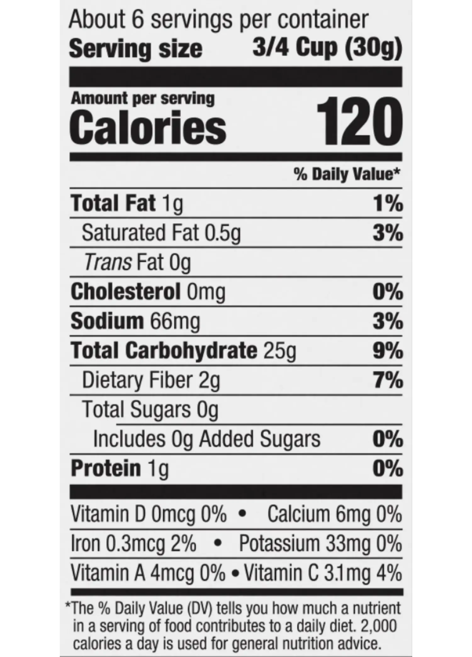 Nutrition Facts for Organic Plain O's Cereal