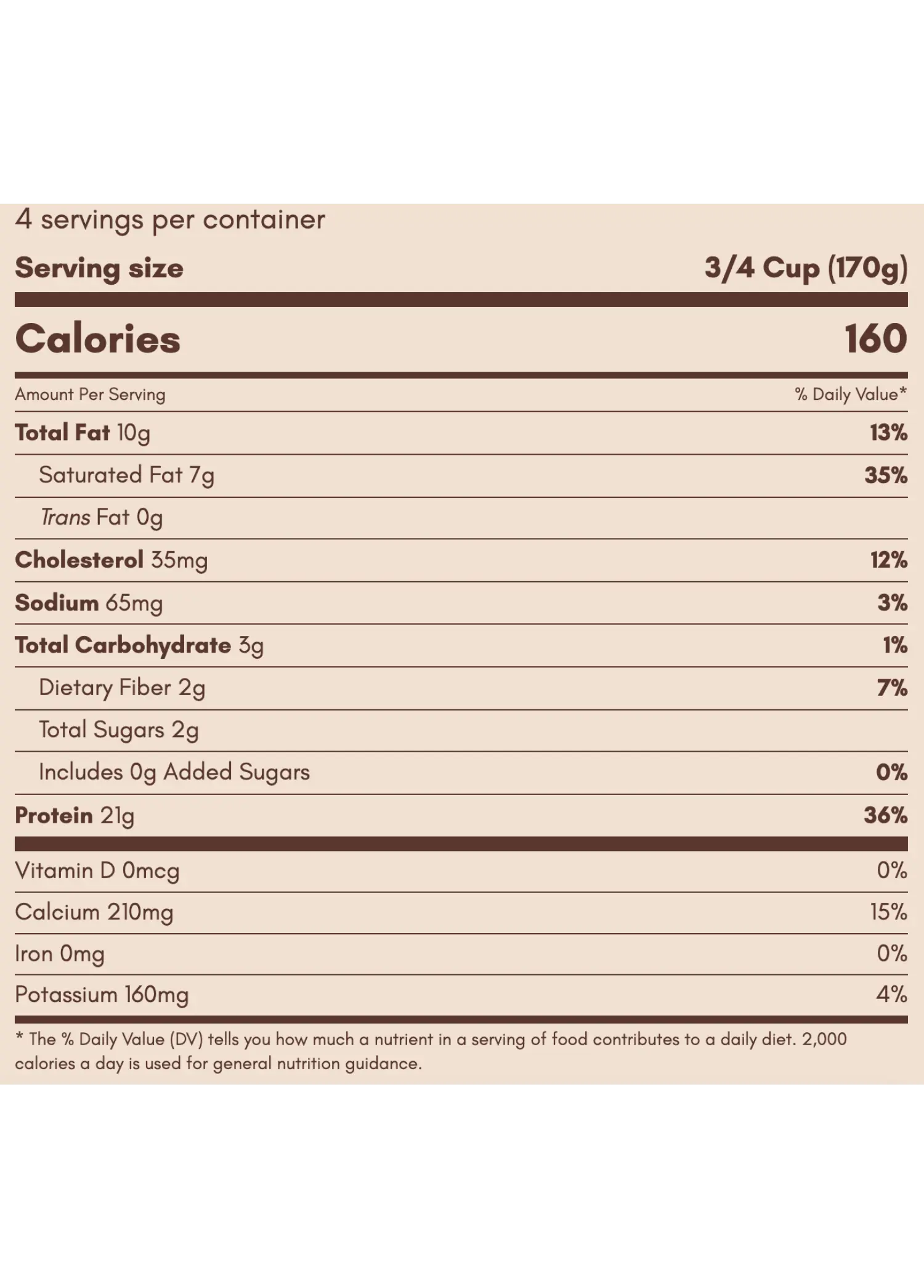 Nutrition Facts for Organic Plain Skyr Yogurt