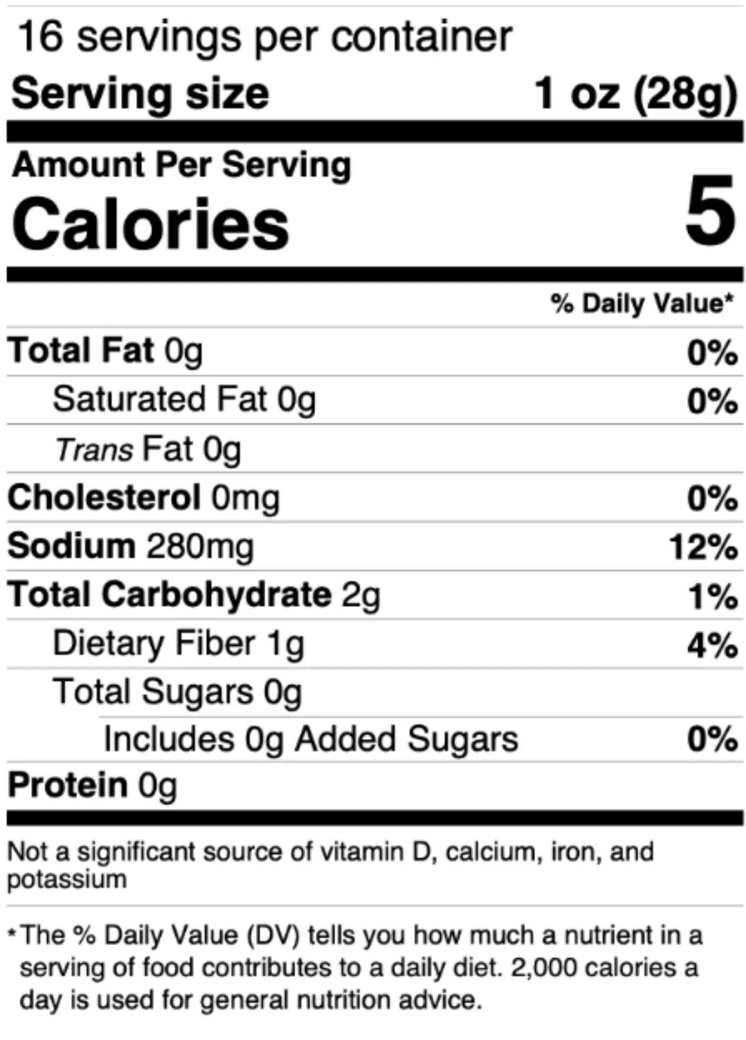 Nutrition Facts for Power Kraut