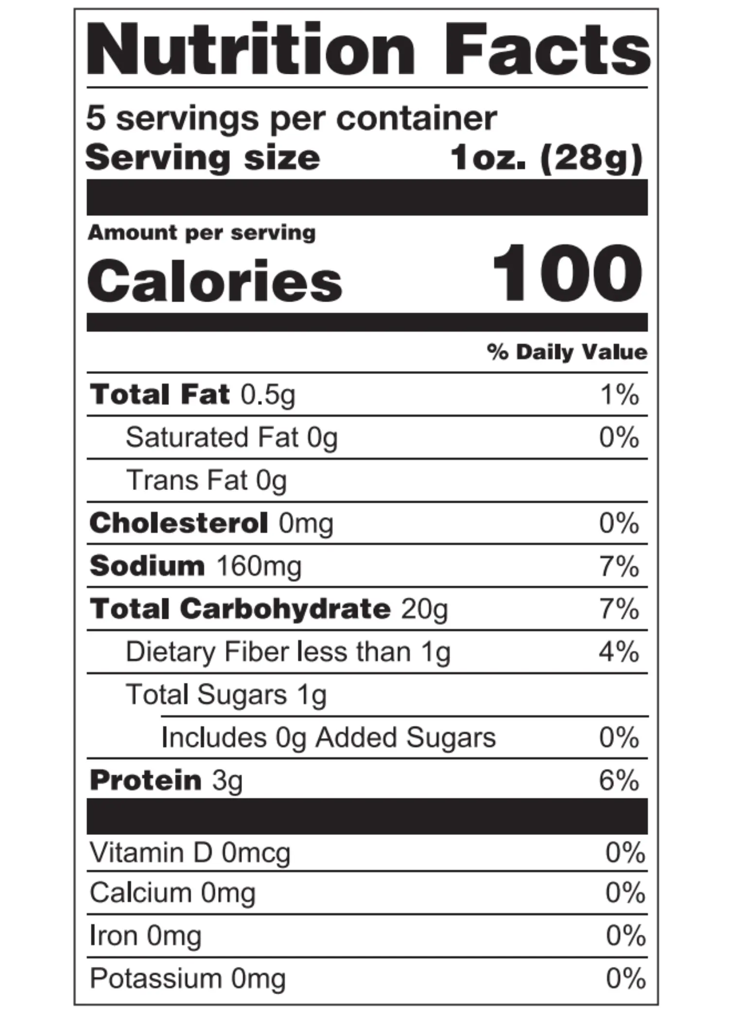 Nutrition Facts for Organic Sea Salt Cracker