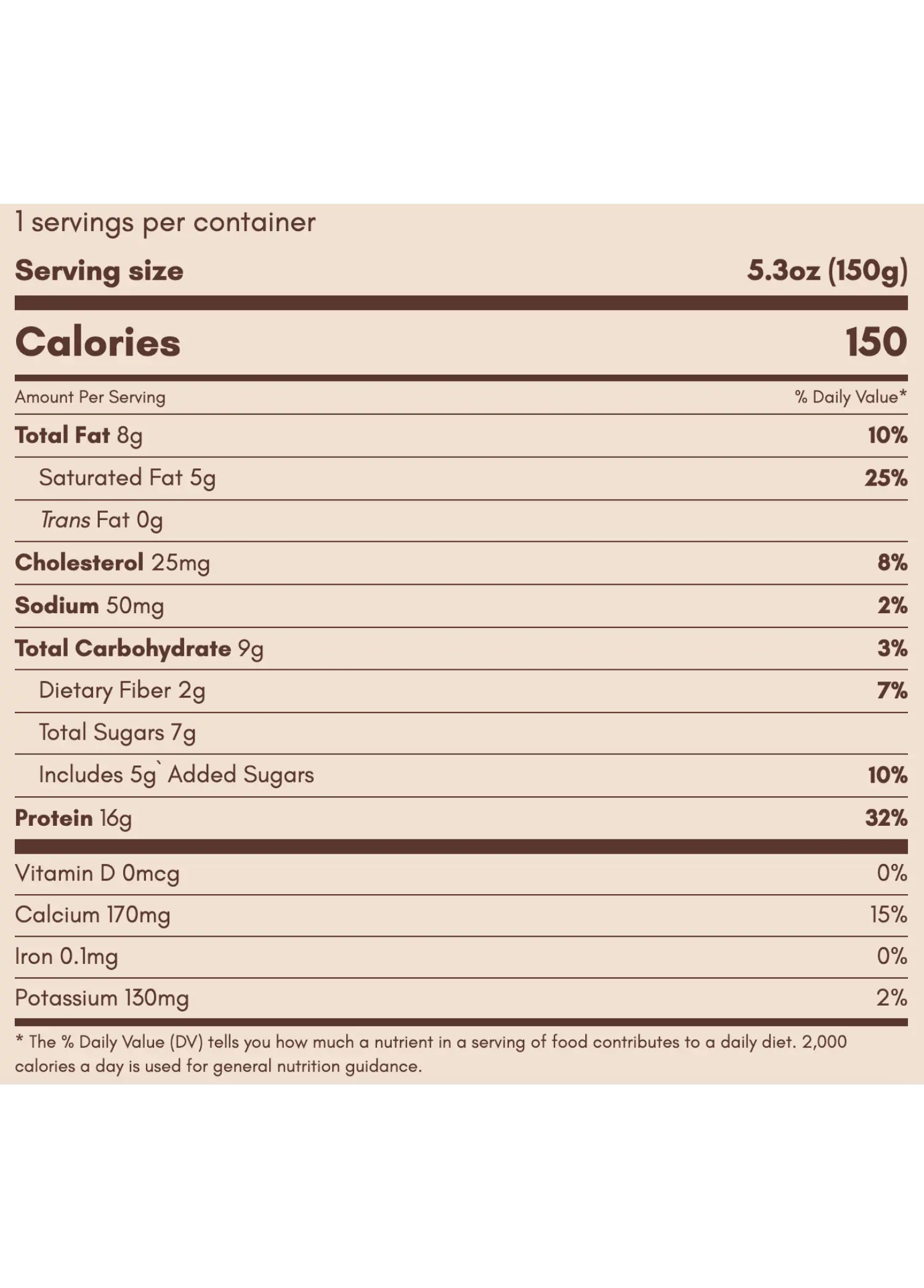 Nutrition Facts for Organic Strawberry Skyr Yogurt