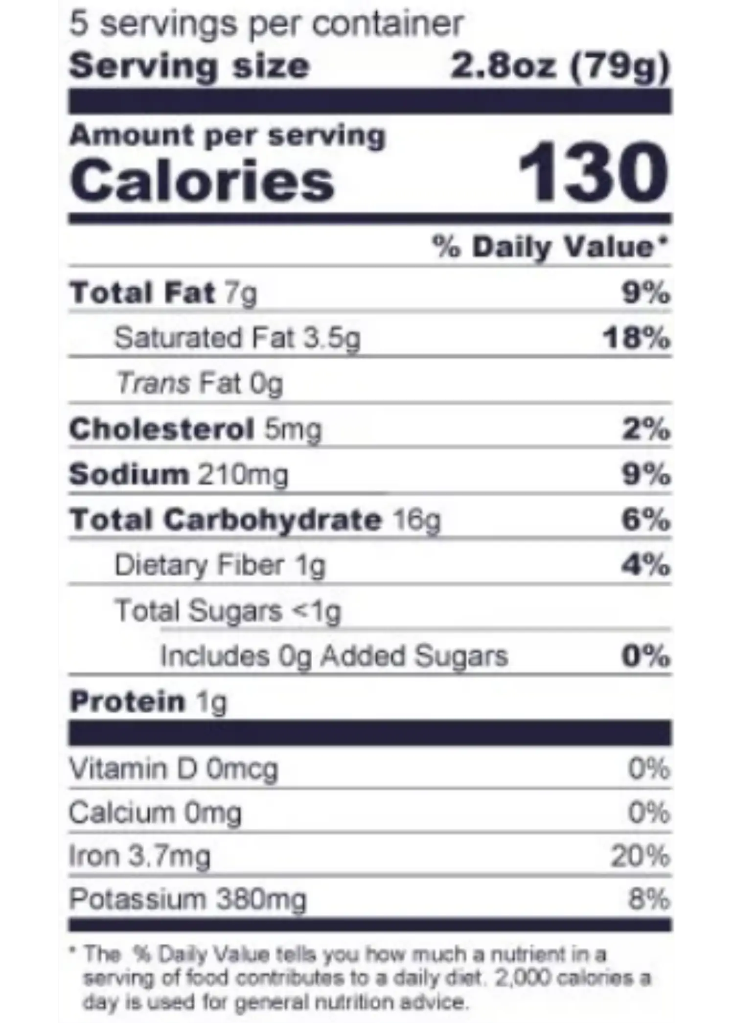 Nutrition Facts for Grass-Fed Tallow House-Cut Fries