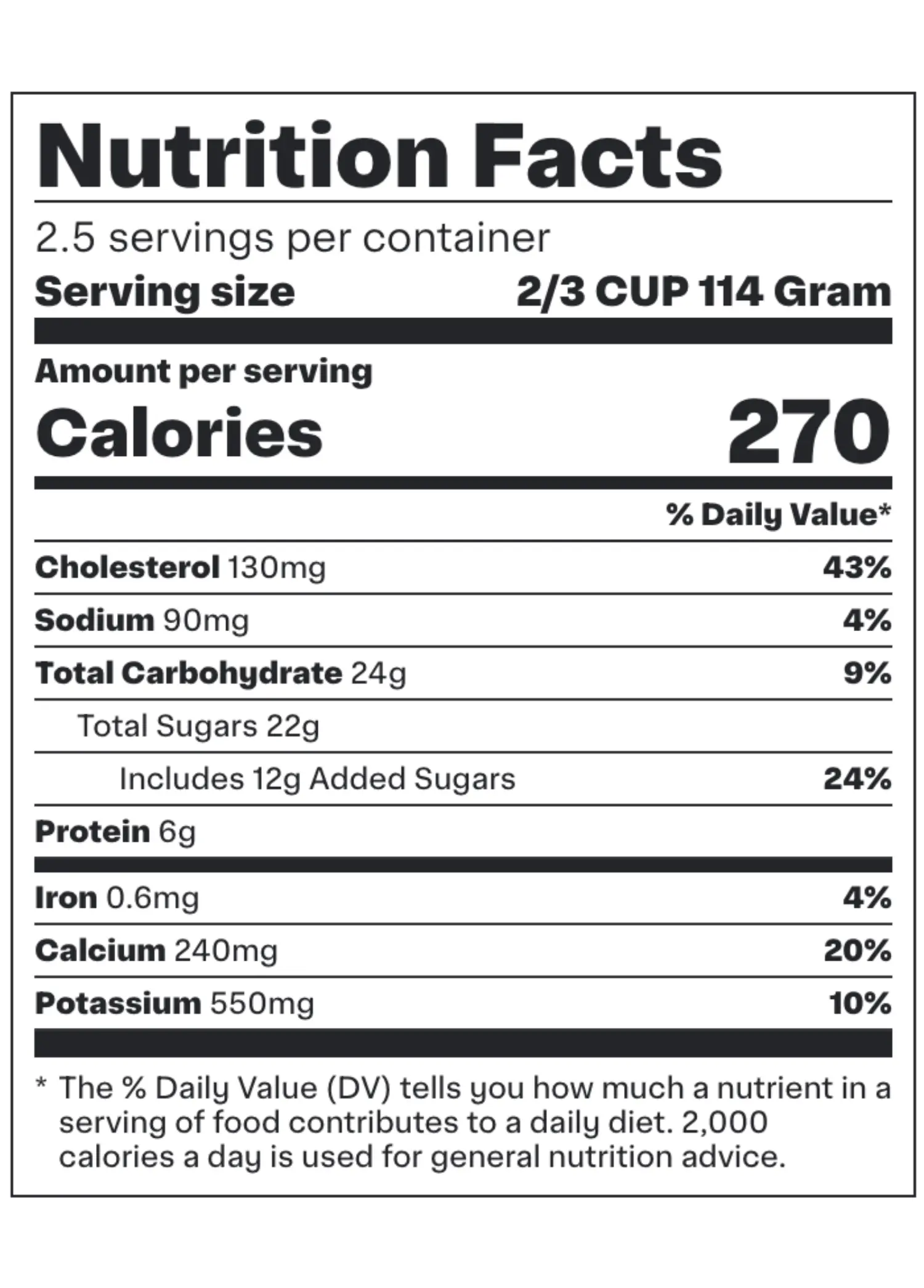 Nutrition Facts for Grass-Fed Vanilla Ice Cream
