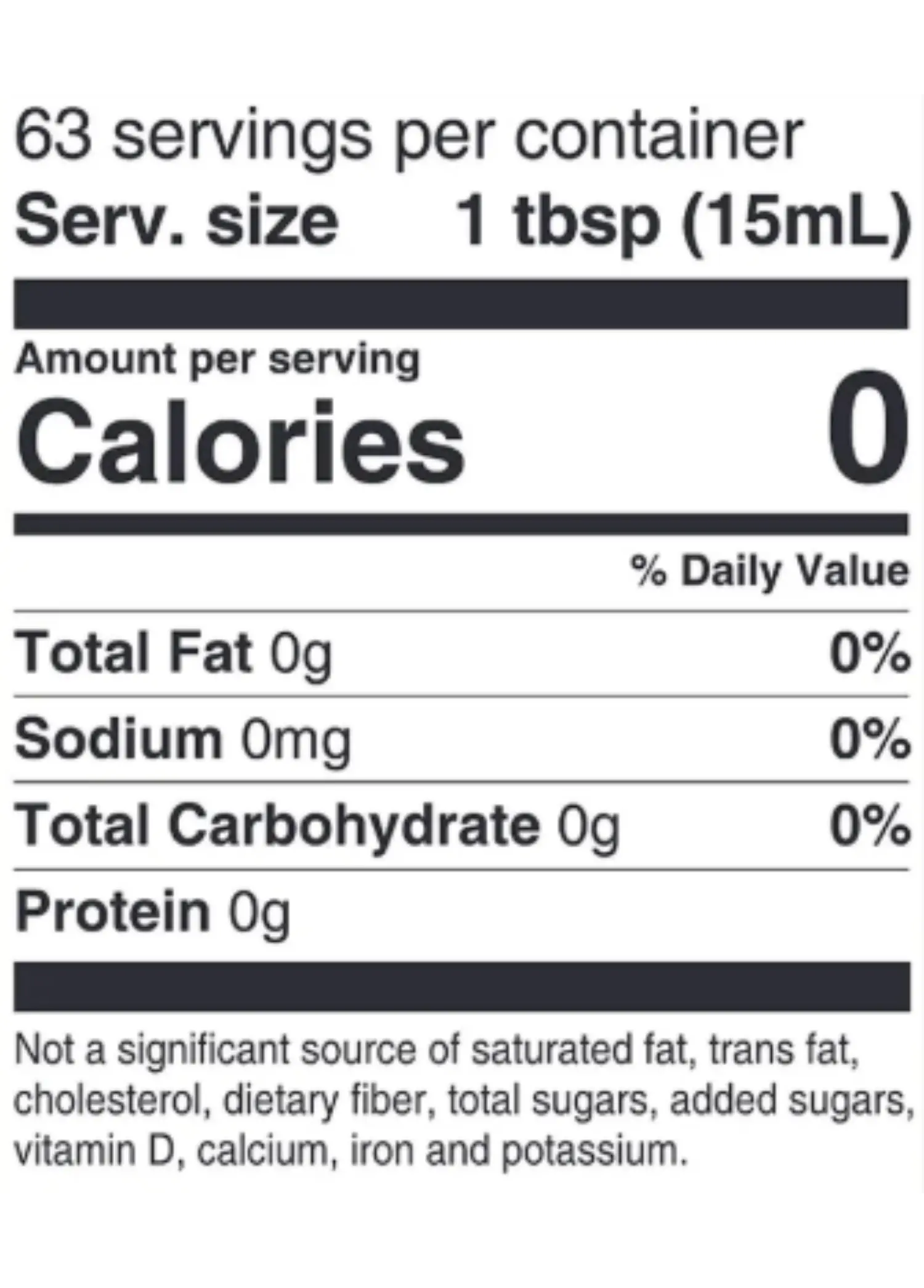Nutrition Facts for Organic Apple Cider Vinegar