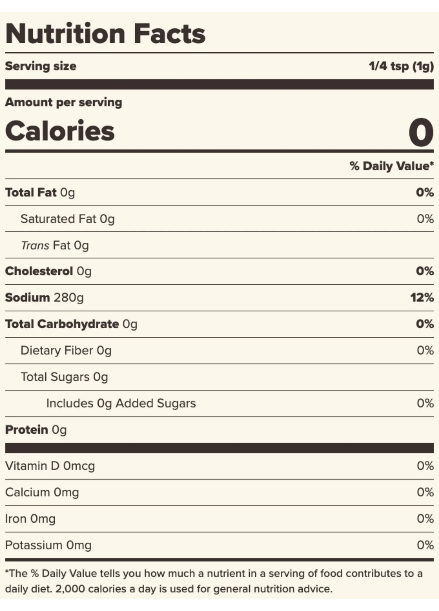 Nutrition Facts for Baking Soda