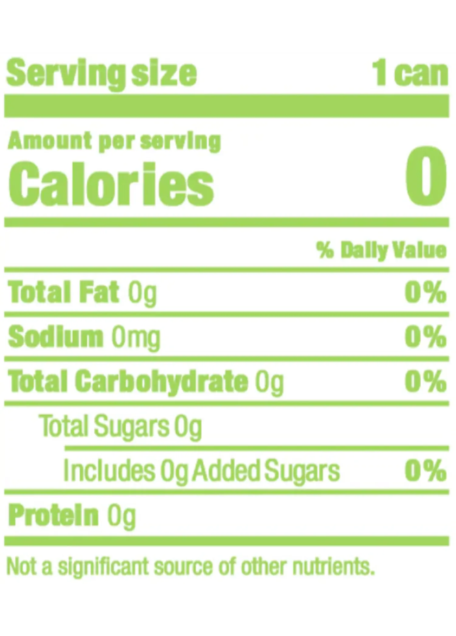 Nutrition Facts for Organic Lime Ginger Sparkling Water