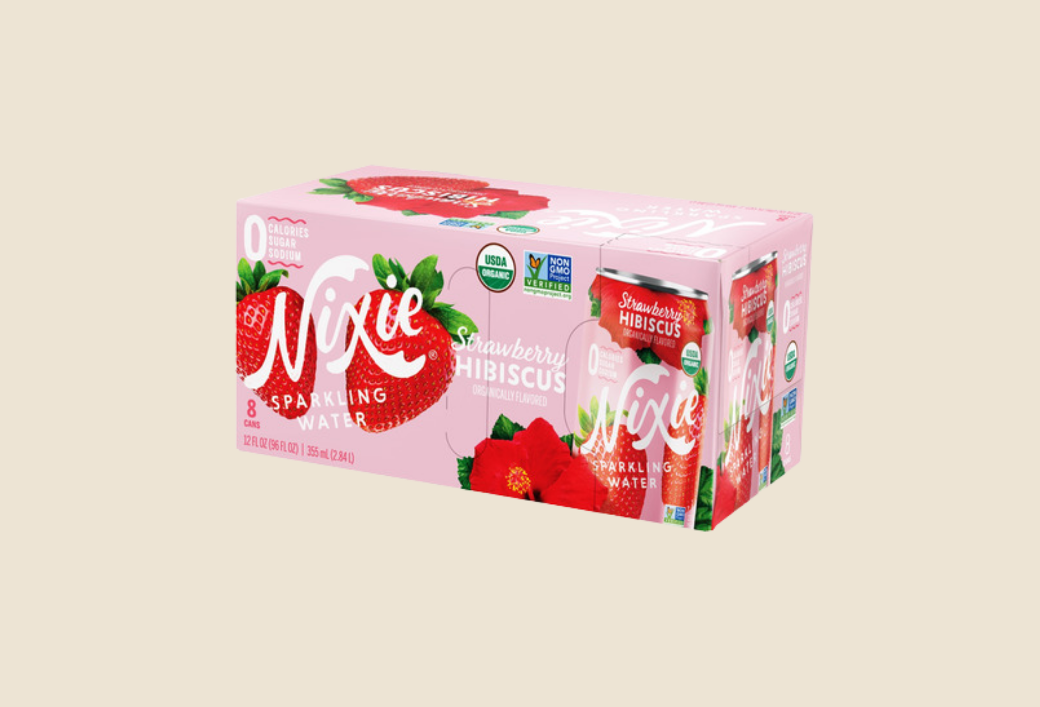 Nutrition Facts for Organic Strawberry Hibiscus Sparkling Water