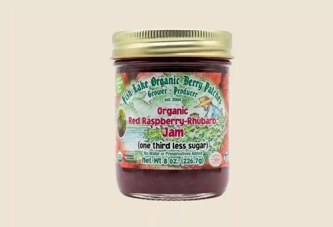 Organic Local Red Raspberry/Rhubarb Jam