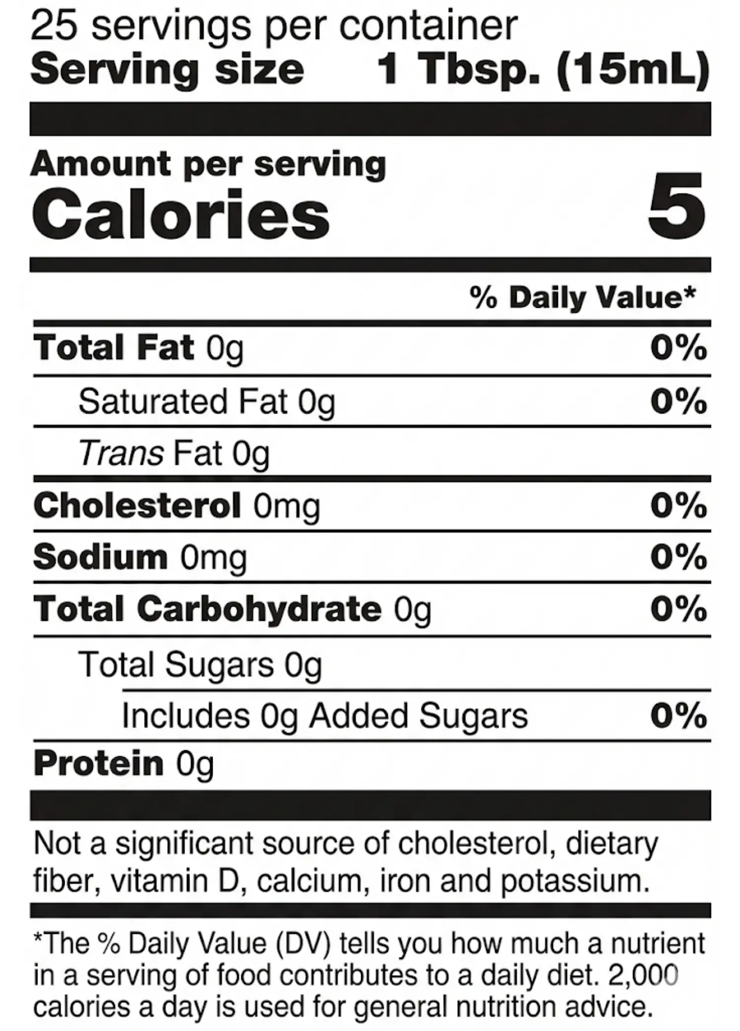 Nutrition Facts for Organic Red Wine Vinegar